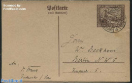 Germany, Saar 1923 Reply Paid Postcard To Berlin, Used Postal Stationary, Transport - Cableways - Andere (Lucht)