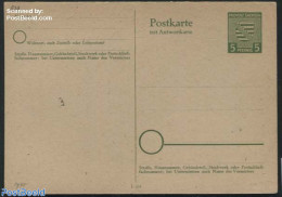 Germany, DDR 1945 Reply Paid Postcard 5/5pf, Sachsen, Unused Postal Stationary - Covers & Documents