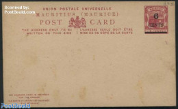 Mauritius 1899 Postcard 6 CENTS On 8c, Unused Postal Stationary, Transport - Ships And Boats - Bateaux