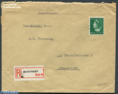 Netherlands 1940 Registered Cover From Maastricht To Dennebroek, Postal History, History - Kings & Queens (Royalty) - Storia Postale