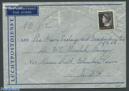 Netherlands 1946 Airmail Cover To ColUmbia Pennsylvania, Postal History, History - Kings & Queens (Royalty) - Briefe U. Dokumente