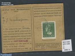 Netherlands 1946 Postale License From Amsterdam, Postal History, History - Kings & Queens (Royalty) - Covers & Documents