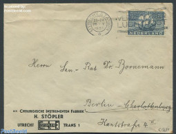 Netherlands 1934 Cover From Utrecht To Berlin With Nvhp No. 268, Postal History, Transport - Ships And Boats - Cartas & Documentos