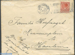 Netherlands 1930 Cover From The Hague To Haarlem With Nvph No.R65. Syncopated Perforations., Postal History, History -.. - Cartas & Documentos