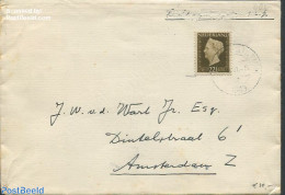Netherlands 1947 Cover To Amsterdam With Nvhp No.482, Postal History, History - Kings & Queens (Royalty) - Covers & Documents