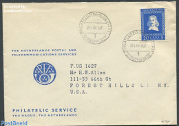 Netherlands 1952 Cover To Forest Hill, USA With Nvhp No.581, Postal History - Briefe U. Dokumente