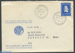 Netherlands 1952 Cover To Detroit, USA With Nvhp No.581, Postal History - Briefe U. Dokumente