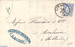 Belgium 1878 Folding Letter From Liege To Amsterdam, Postal History - Lettres & Documents