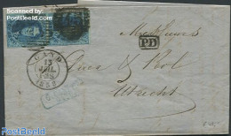 Belgium 1858 Folding Letter From Ghent To Utrecht, Postal History - Lettres & Documents