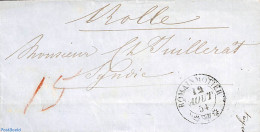France 1854 Folding Letter From Romainmotier, Postal History - Covers & Documents