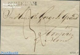 Netherlands 1828 Folding Letter From Schiedam, Postal History - ...-1852 Préphilatélie