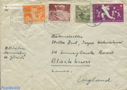 Switzerland 1951 Envelope From Zwitserland To England, Postal History - Cartas & Documentos