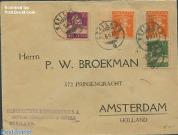 Switzerland 1923 Envelope To Amsterdam, Postal History - Cartas & Documentos