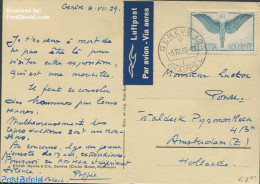 Switzerland 1939 Air Mail From Geneve To Amsterdam, Postal History - Cartas & Documentos
