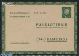 Germany, Federal Republic 1959 Funklotterie Postcard 10pf, Unused Postal Stationary - Covers & Documents