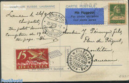 Switzerland 1926 Greeting Card To Laussane, Postal History - Brieven En Documenten