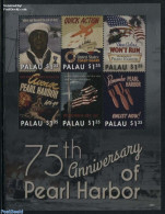 Palau 2016 Pearl Harbor 6v M/s, Mint NH, History - Performance Art - Transport - Decorations - Flags - Militarism - Wo.. - Militares