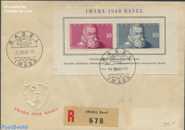 Switzerland 1948 Registered Envelope With Imaba 1948 Basel Mark And Stamp, Postal History - Briefe U. Dokumente