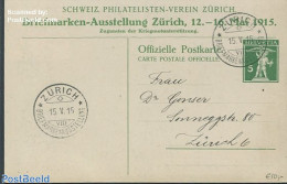 Switzerland 1915 Postcard To Zurich, Postal History - Covers & Documents