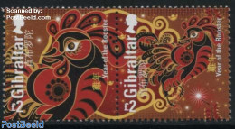 Gibraltar 2017 Year Of The Rooster 2v [:], Mint NH, Nature - Various - Poultry - New Year - New Year