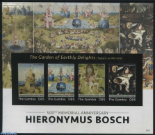 Gambia 2016 Hieronymus Bosch 4v M/s, Imperforated, Mint NH, History - Netherlands & Dutch - Art - Paintings - Geography