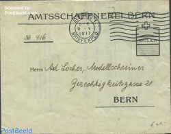 Switzerland 1917 Envelope To Bern, Postal History - Brieven En Documenten