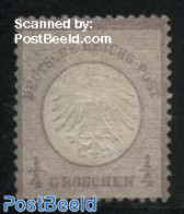 Germany, Empire 1872 1/4Gr, Stamp Out Of Set, Without Gum, Unused (hinged) - Ungebraucht