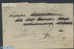 Netherlands 1813 Folding Cover From Alkmaar To Haarlem, Postal History - ...-1852 Precursori