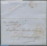 Netherlands 1850 Folding Letter From London To The Hague, Postal History - ...-1852 Precursori