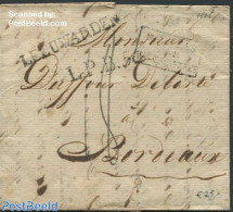 Netherlands 1825 Folding Letter From Leeuwarden To Bordeaux, Postal History - ...-1852 Precursores