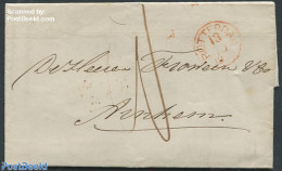 Netherlands 1858 Folding Letter From Rotterdam To Amsterdam, Postal History - Covers & Documents