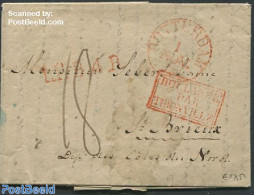 Netherlands 1836 Folding Invoice To Bordeaux, Postal History - ...-1852 Precursori