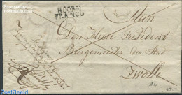 Netherlands 1821 Folding Letter To The Mayor Of Zwolle, Postal History - ...-1852 Precursori