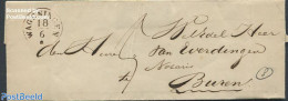 Netherlands 1856 Folding Letter From Katwijk To Buren, Postal History - Brieven En Documenten