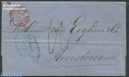 Netherlands 1868 Folding Letter From Rotterdam To Amsterdam, Postal History - Lettres & Documents