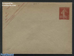 France 1907 Envelope 10c (125x94mm), Unused Postal Stationary - Cartas & Documentos