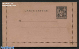 France 1886 Card Letter 25c (without Text At Bottom), Unused Postal Stationary - 1859-1959 Storia Postale