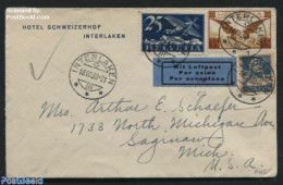 Switzerland 1930 Airmail To USA, Postal History - Storia Postale