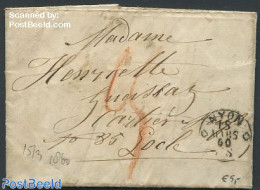 Switzerland 1860 Folding Letter From Nyon With NYON Mark, Postal History - Lettres & Documents