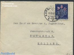 Switzerland 1948 Envelope From Bern To Deventer, Holland, Postal History - Briefe U. Dokumente