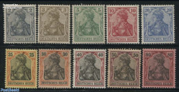 Germany, Empire 1902 Definitives Germania Without WM 10v, Unused (hinged) - Nuovi