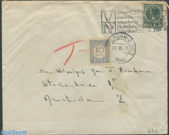 Netherlands 1940 Letter From The Hague To Amsterdam, Postage Due 10 Cent, Postal History - Brieven En Documenten