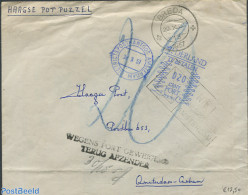 Netherlands 1957 Envelope From The Hague To Amsterdam,via Breda. Postage Due 20 Cent., Postal History - Lettres & Documents