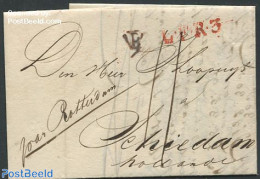Netherlands 1821 Folding Letter From Paris To Schiedam, Postal History - ...-1852 Préphilatélie