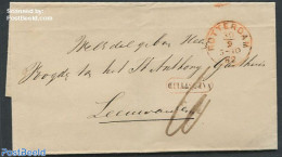 Netherlands 1862 Folding Cover To Leeuwarden With A Rotterdam Mark, Postal History - Briefe U. Dokumente