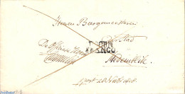 Netherlands 1818 A Folding Cover HOORN FRANCO, Postal History - ...-1852 Precursores