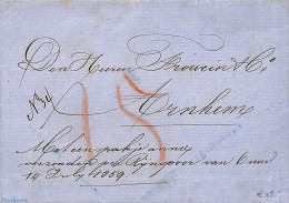 Netherlands 1859 Folding Letter From Amsterdam To Arnhem, Postal History - Brieven En Documenten