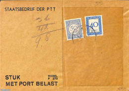Netherlands 1949 Envelope From Holland, Postage Due 50c And 40c, Postal History - Brieven En Documenten