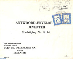 Netherlands 1953 Answering Envelope, Postage Due 30c And 25c, Postal History - Covers & Documents