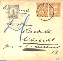 Netherlands 1922 Folding Letter To Utrecht, Postage Due 4c, Postal History - Brieven En Documenten